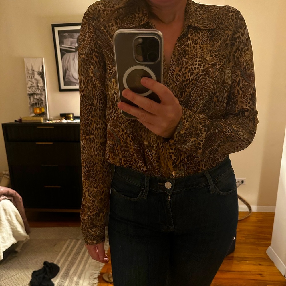 L’Agence Silk paisley blouse.